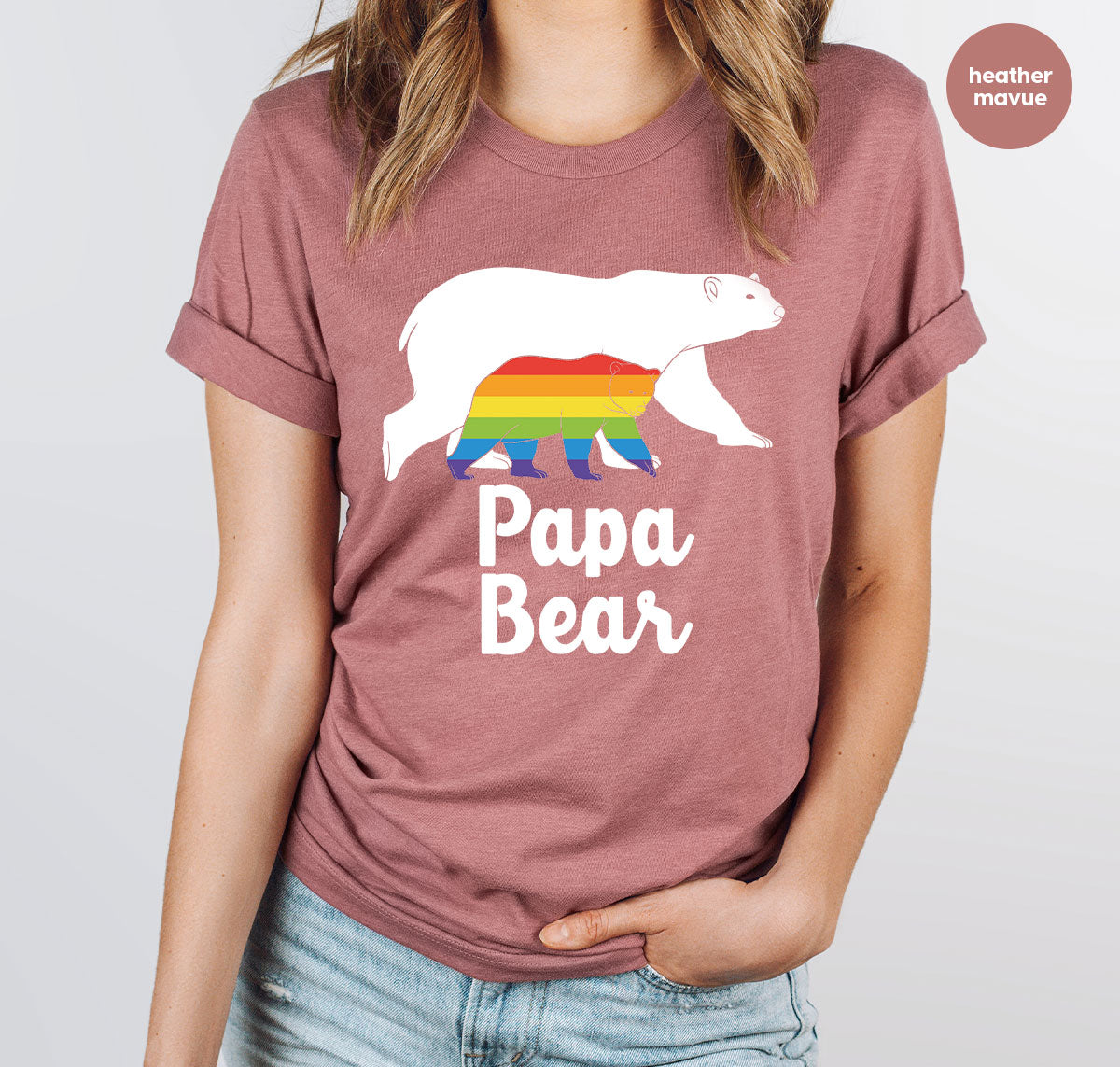 Papa Bear Shirt, Papa Bear T-Shirt, LGBT Shirt, Rainbow Bear Tee