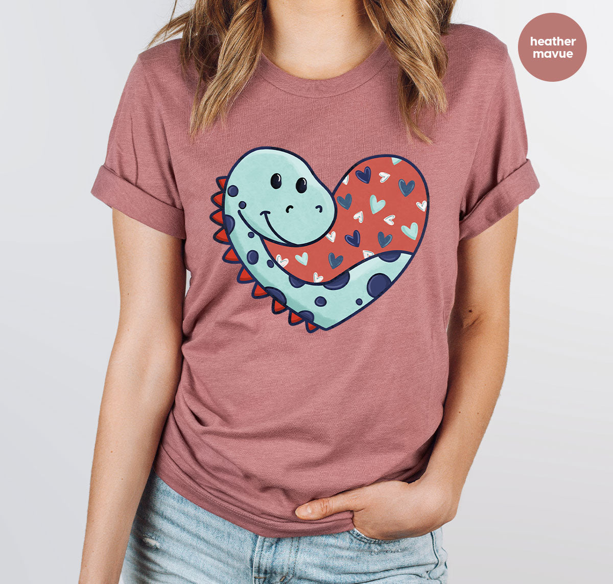 Valentine's Day Dino Shirt, Heart Of Dinosaur Shirt, Feb 14 Tee
