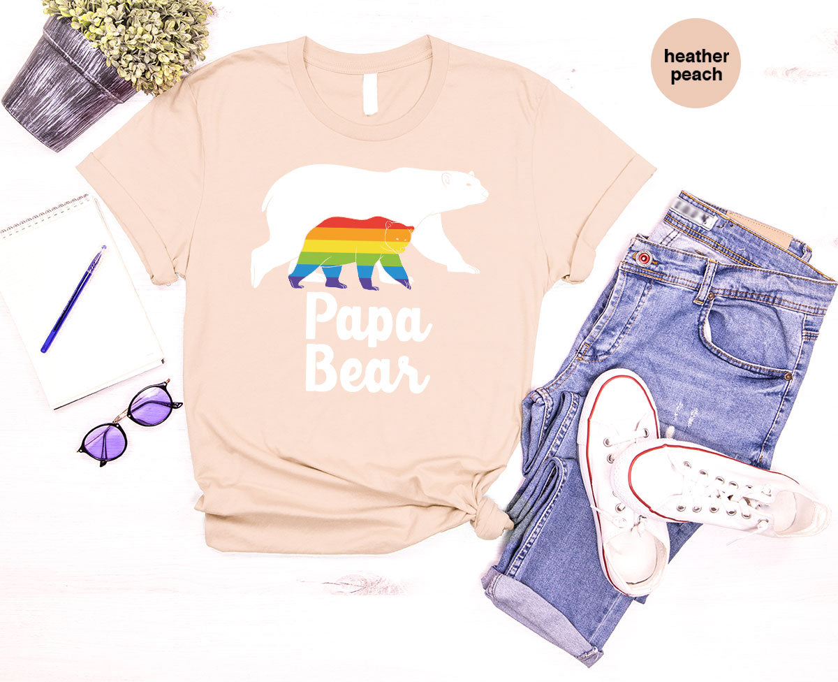 Papa Bear Shirt, Papa Bear T-Shirt, LGBT Shirt, Rainbow Bear Tee