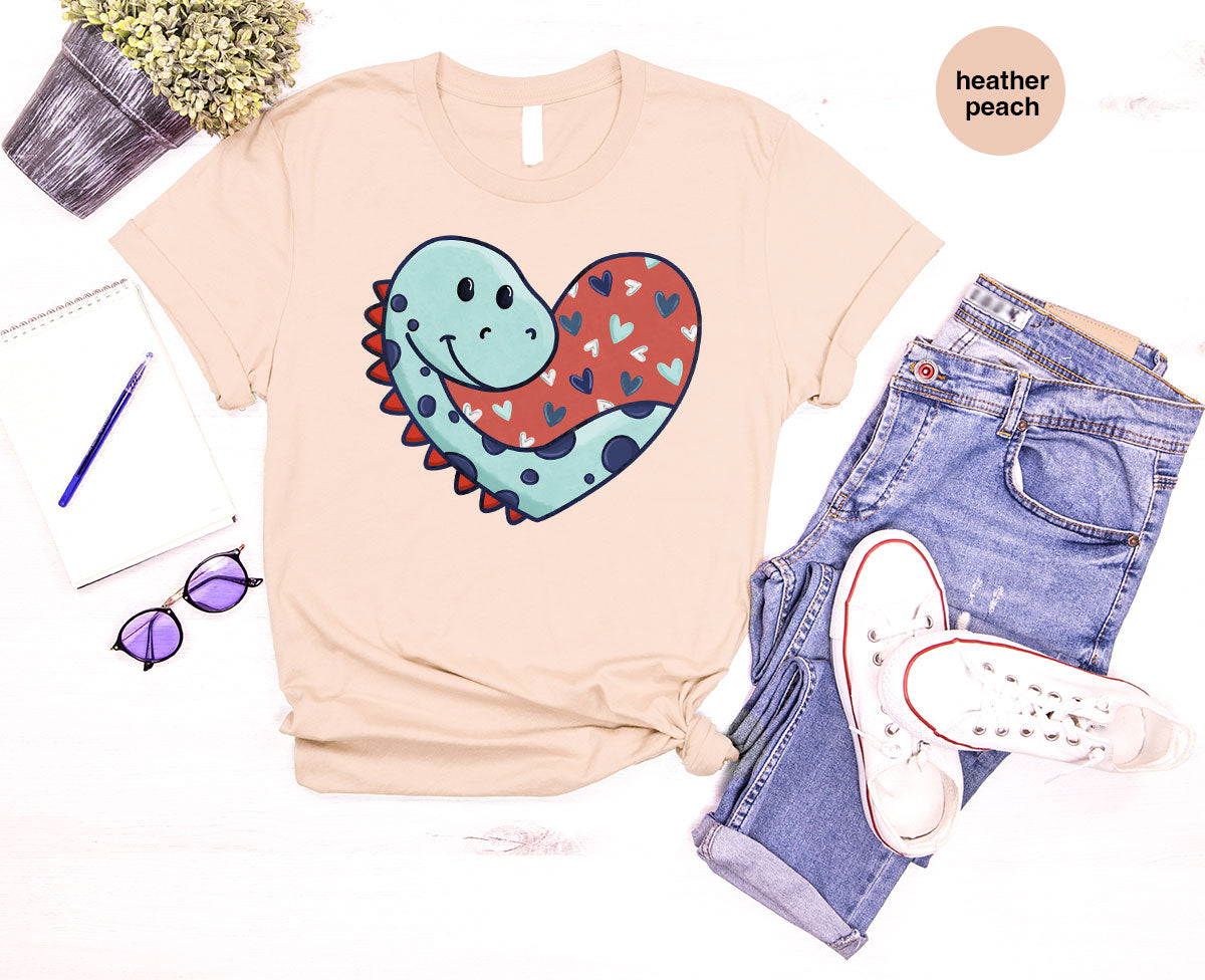 Valentine's Day Dino Shirt, Heart Of Dinosaur Shirt, Feb 14 Tee