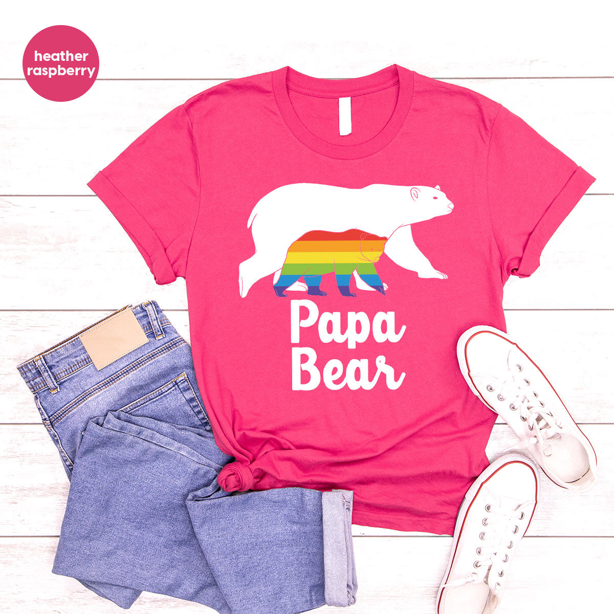 Papa Bear Shirt, Papa Bear T-Shirt, LGBT Shirt, Rainbow Bear Tee