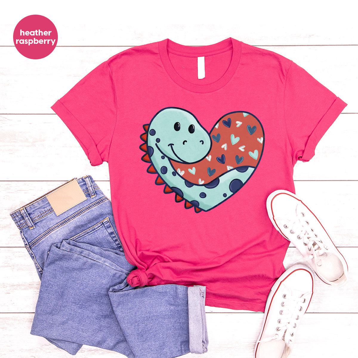 Valentine's Day Dino Shirt, Heart Of Dinosaur Shirt, Feb 14 Tee