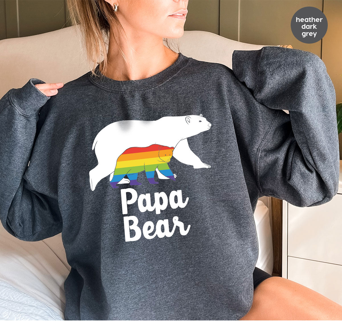 Papa Bear Shirt, Papa Bear T-Shirt, LGBT Shirt, Rainbow Bear Tee