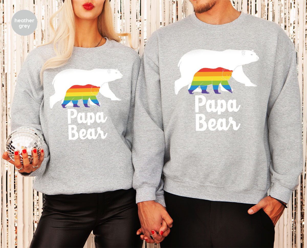 Papa Bear Shirt, Papa Bear T-Shirt, LGBT Shirt, Rainbow Bear Tee