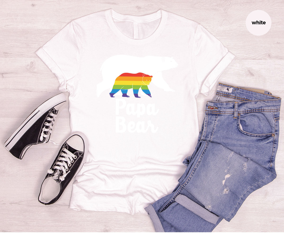 Papa Bear Shirt, Papa Bear T-Shirt, LGBT Shirt, Rainbow Bear Tee