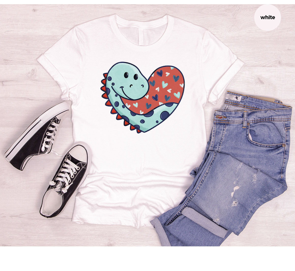 Valentine's Day Dino Shirt, Heart Of Dinosaur Shirt, Feb 14 Tee