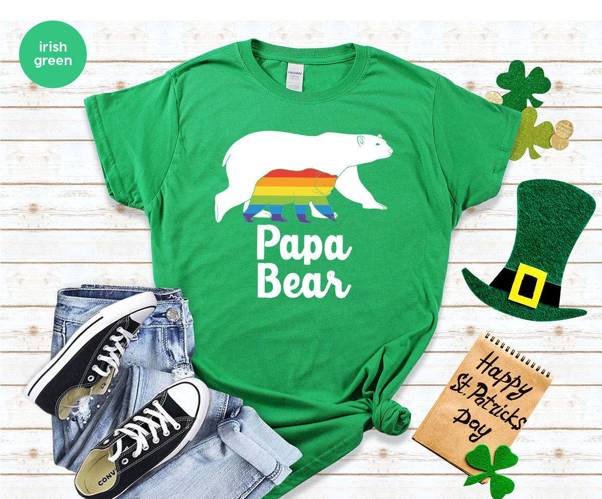 Papa Bear Shirt, Papa Bear T-Shirt, LGBT Shirt, Rainbow Bear Tee