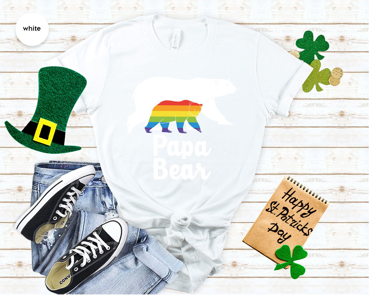 Papa Bear Shirt, Papa Bear T-Shirt, LGBT Shirt, Rainbow Bear Tee