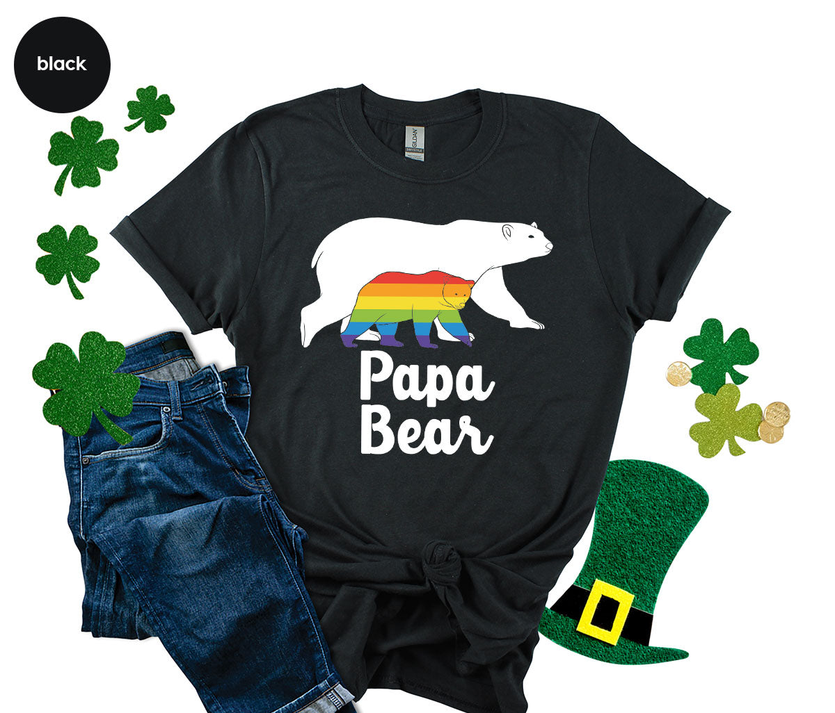 Papa Bear Shirt, Papa Bear T-Shirt, LGBT Shirt, Rainbow Bear Tee