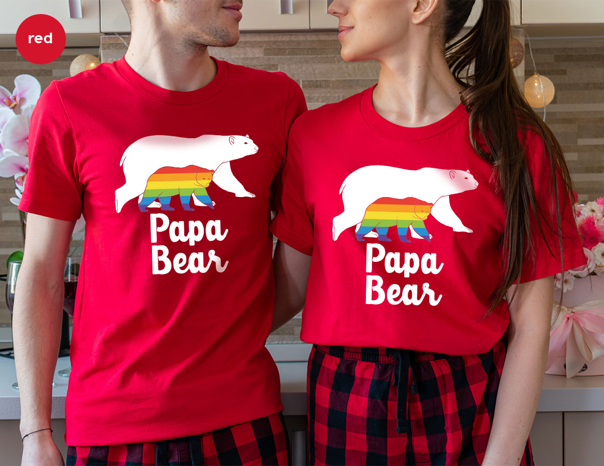 Papa Bear Shirt, Papa Bear T-Shirt, LGBT Shirt, Rainbow Bear Tee