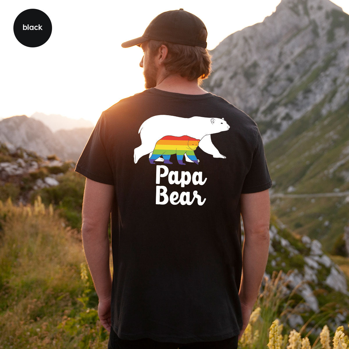 Papa Bear Shirt, Papa Bear T-Shirt, LGBT Shirt, Rainbow Bear Tee