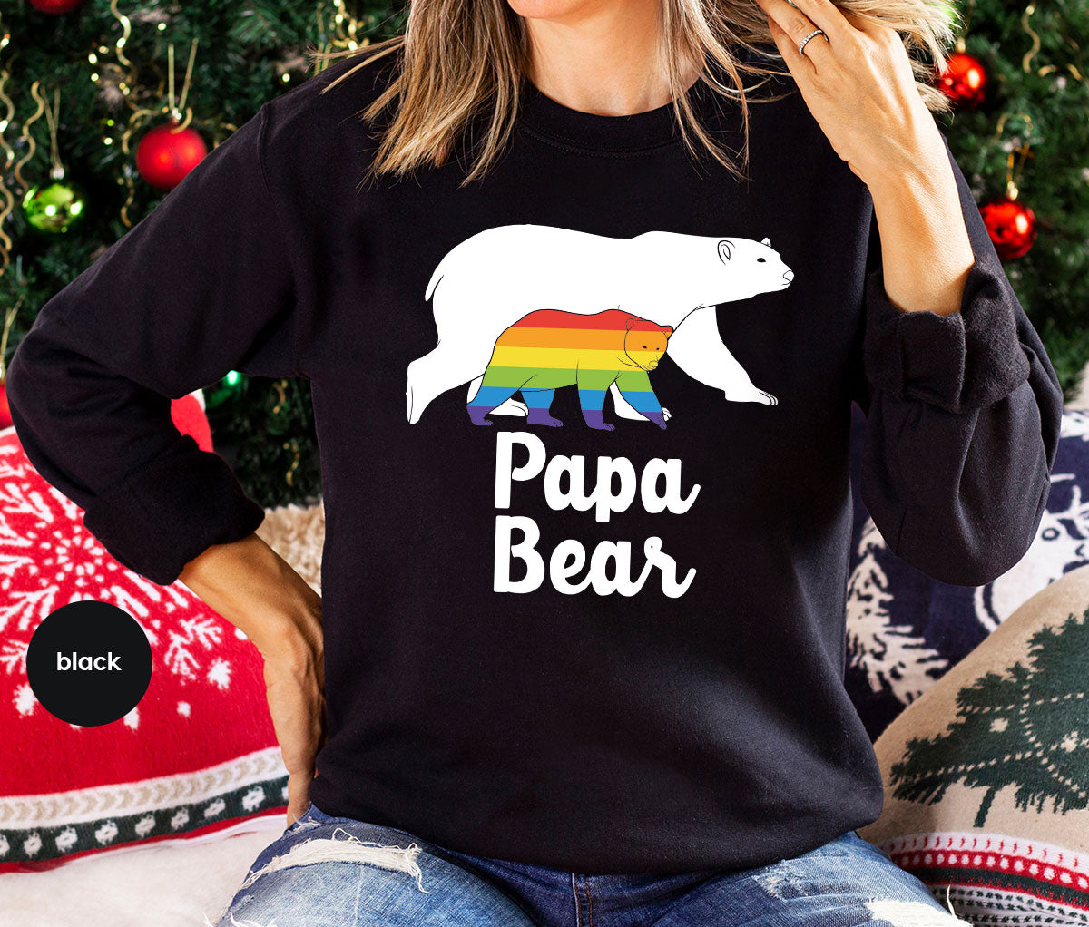 Papa Bear Shirt, Papa Bear T-Shirt, LGBT Shirt, Rainbow Bear Tee