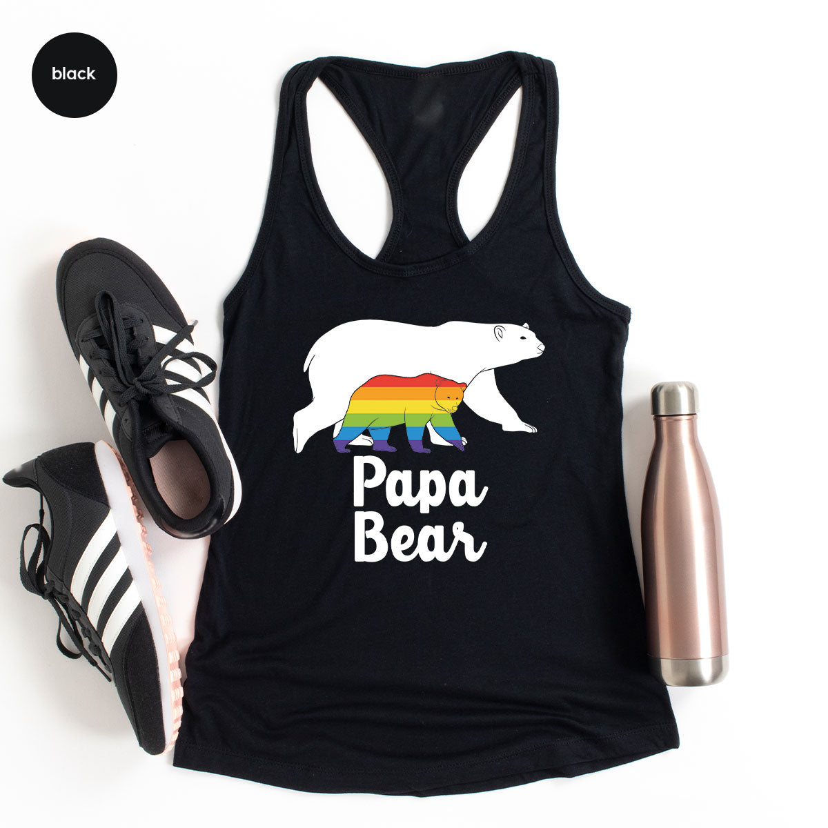 Papa Bear Shirt, Papa Bear T-Shirt, LGBT Shirt, Rainbow Bear Tee