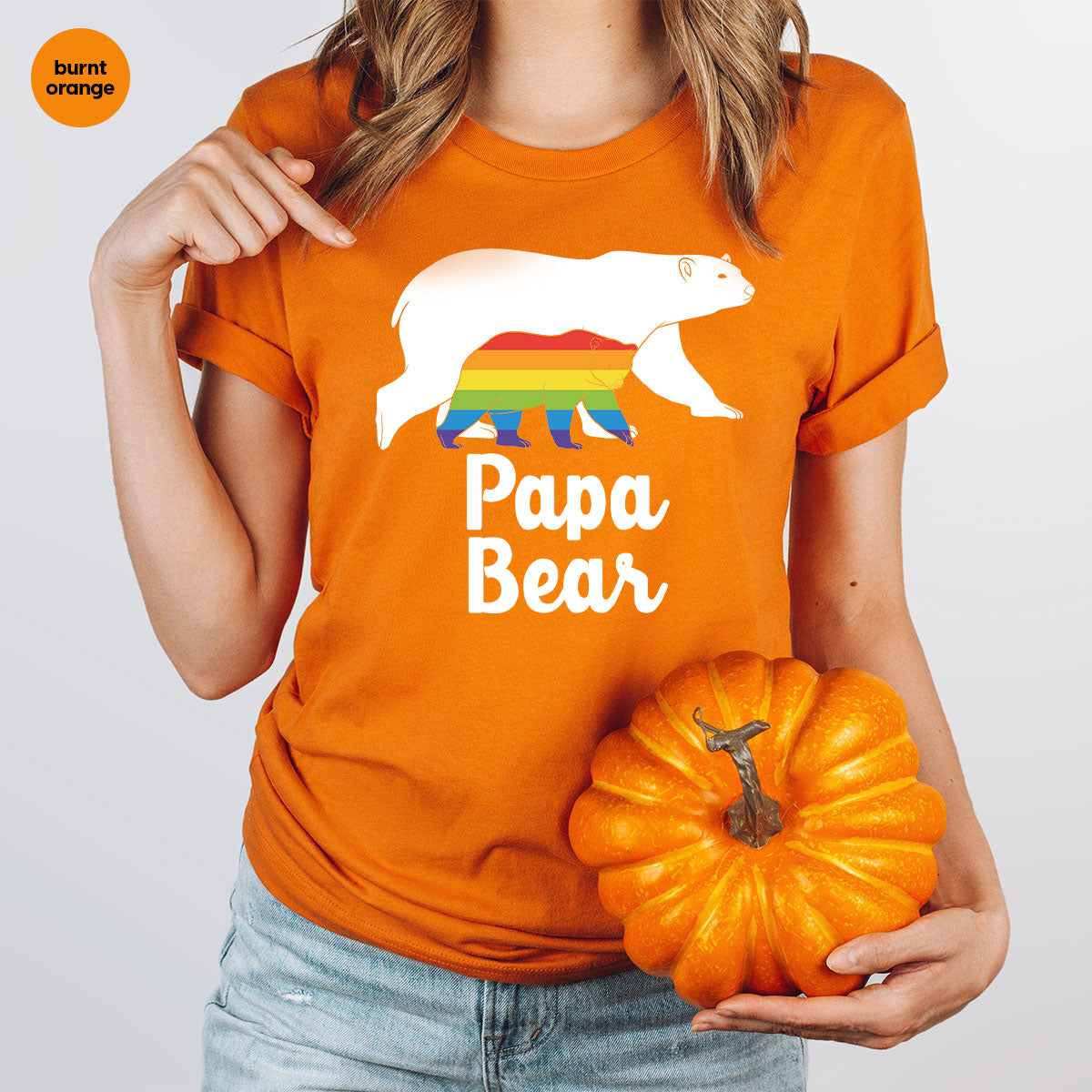 Papa Bear Shirt, Papa Bear T-Shirt, LGBT Shirt, Rainbow Bear Tee