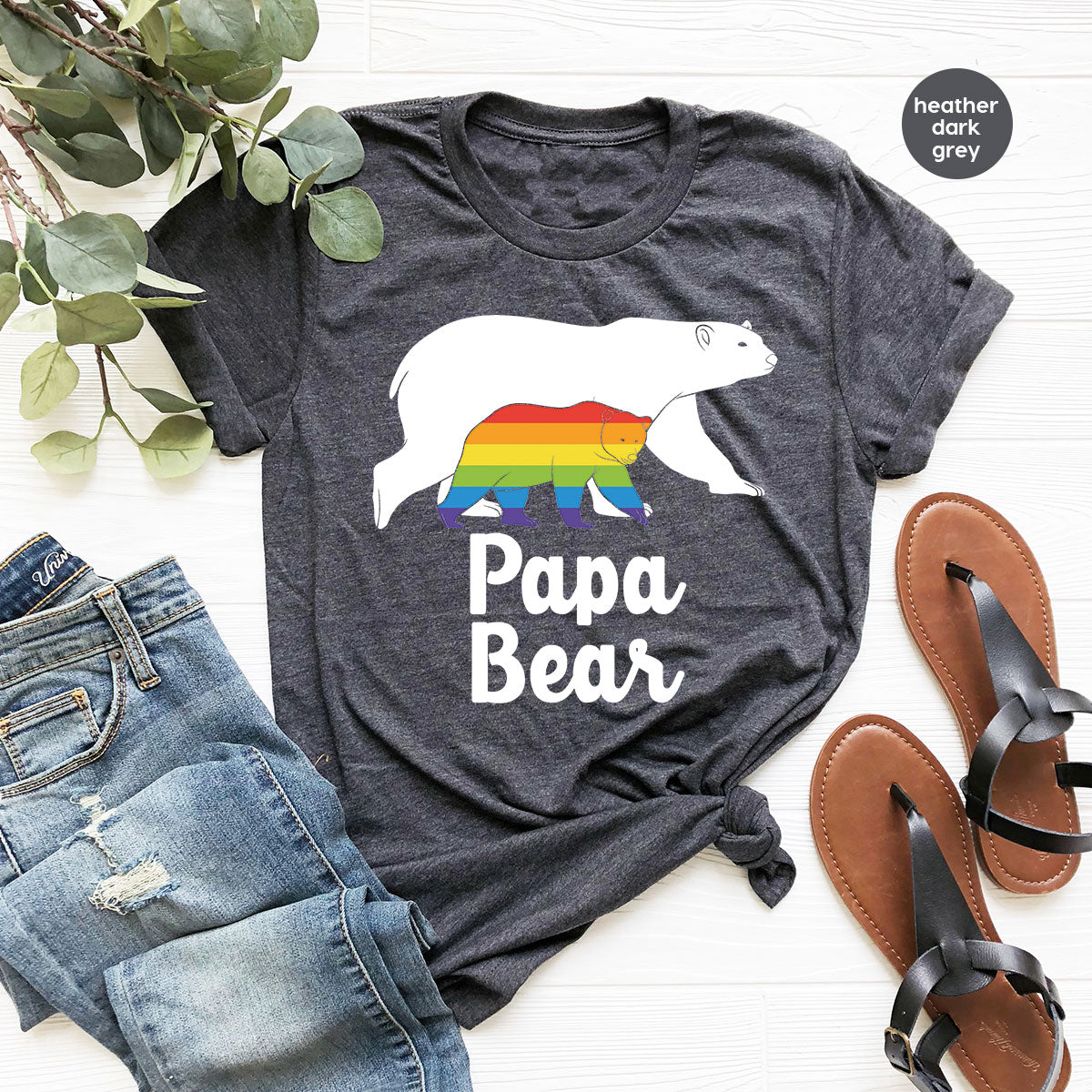 Papa Bear Shirt, Papa Bear T-Shirt, LGBT Shirt, Rainbow Bear Tee