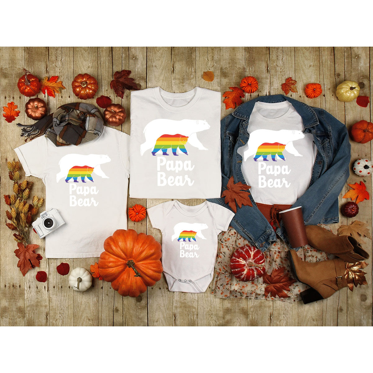 Papa Bear Shirt, Papa Bear T-Shirt, LGBT Shirt, Rainbow Bear Tee