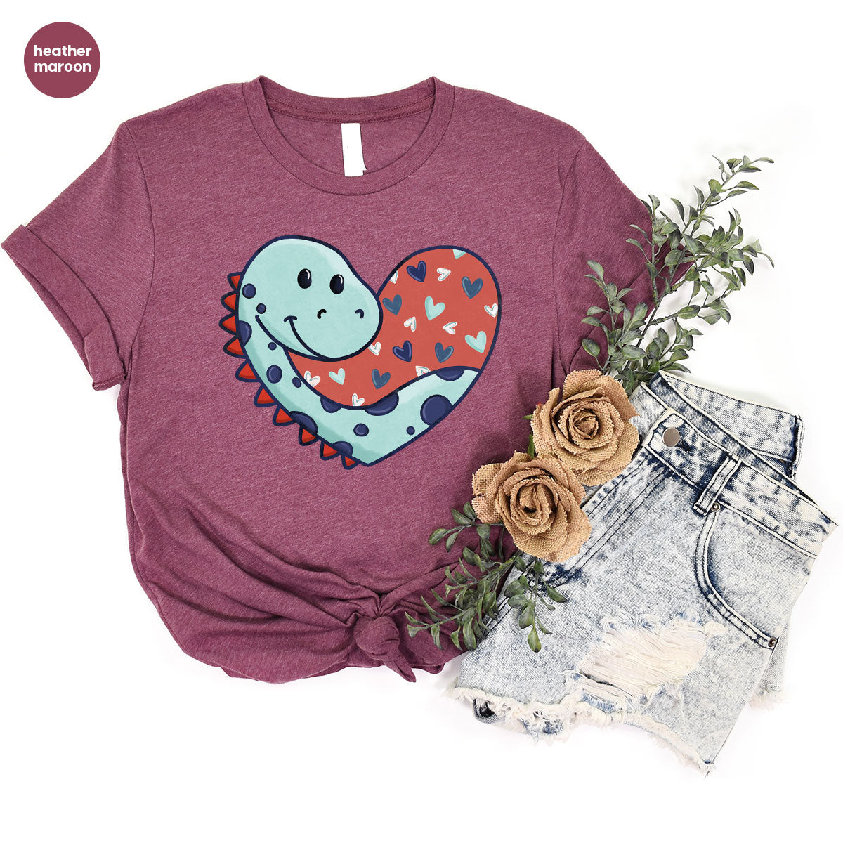 Valentine's Day Dino Shirt, Heart Of Dinosaur Shirt, Feb 14 Tee