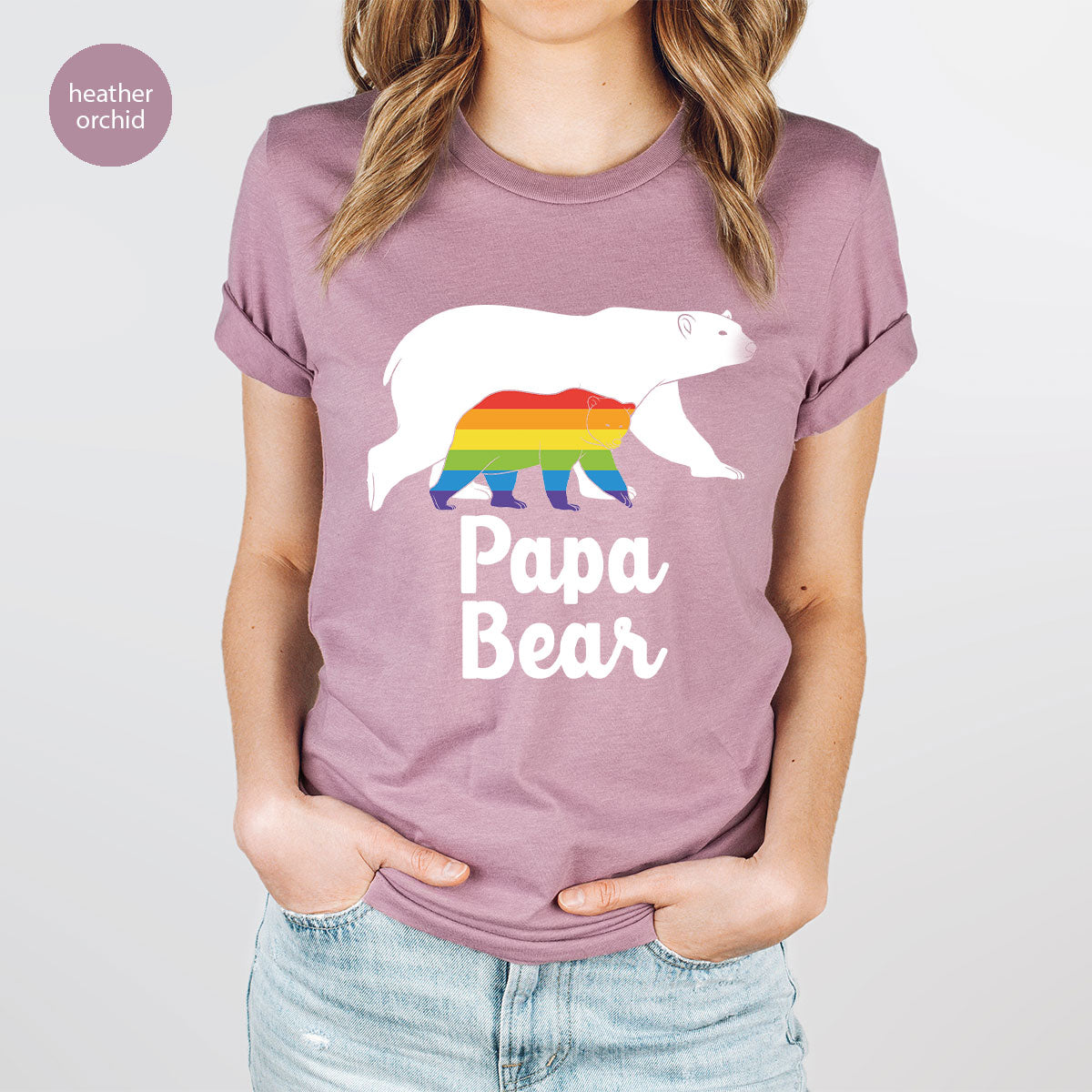 Papa Bear Shirt, Papa Bear T-Shirt, LGBT Shirt, Rainbow Bear Tee