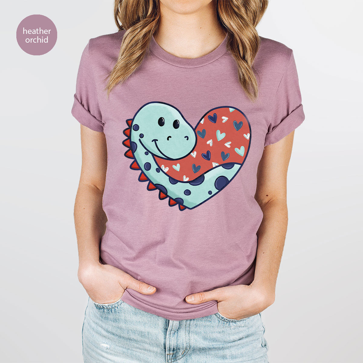 Valentine's Day Dino Shirt, Heart Of Dinosaur Shirt, Feb 14 Tee