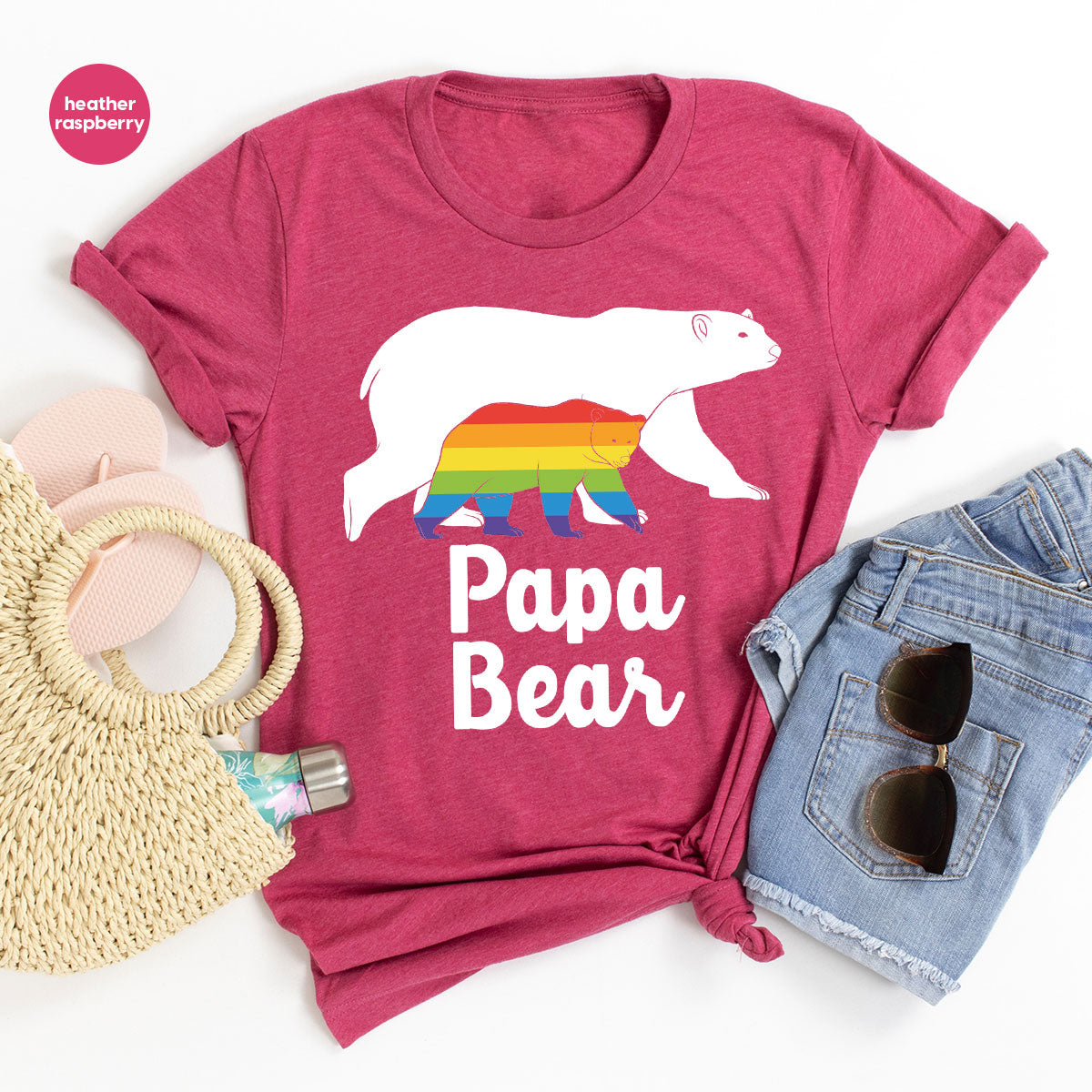 Papa Bear Shirt, Papa Bear T-Shirt, LGBT Shirt, Rainbow Bear Tee