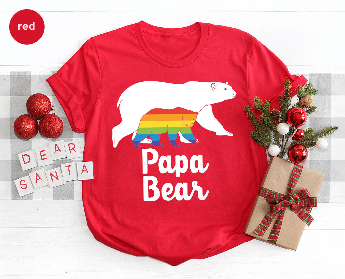 Papa Bear Shirt, Papa Bear T-Shirt, LGBT Shirt, Rainbow Bear Tee