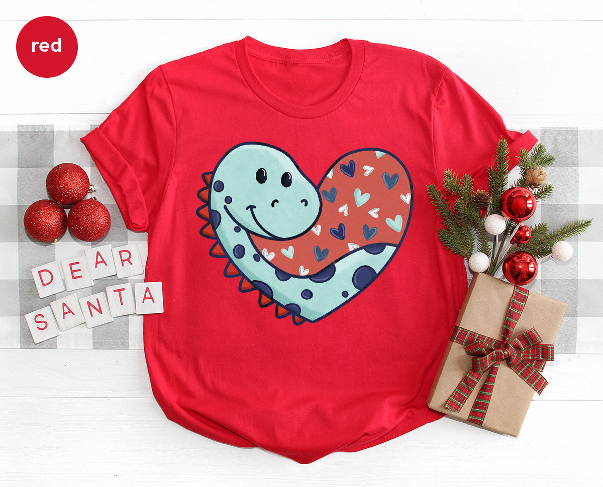 Valentine's Day Dino Shirt, Heart Of Dinosaur Shirt, Feb 14 Tee