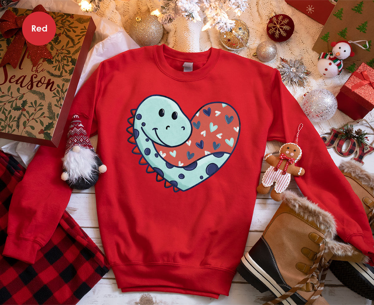 Valentine's Day Dino Shirt, Heart Of Dinosaur Shirt, Feb 14 Tee