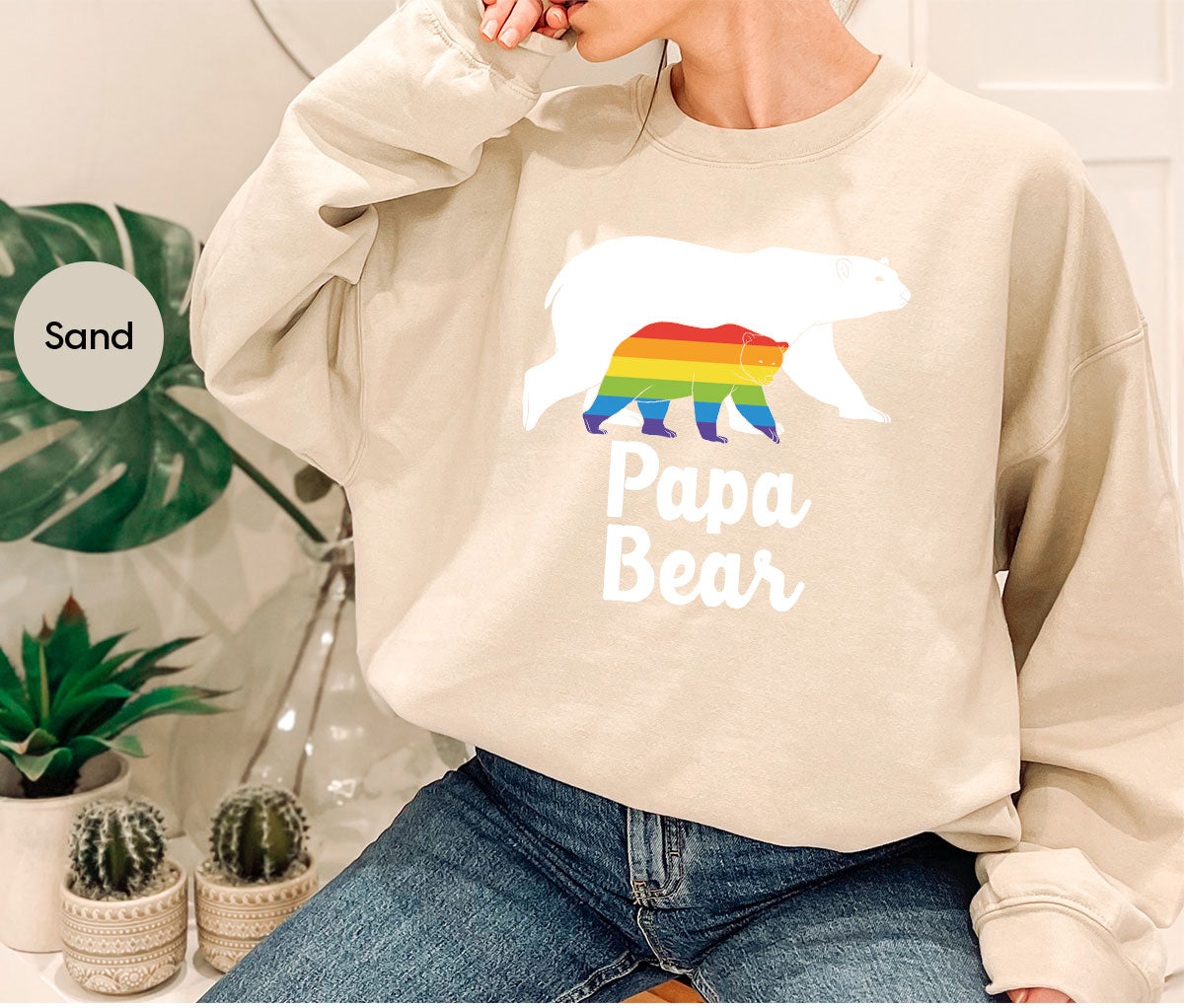Papa Bear Shirt, Papa Bear T-Shirt, LGBT Shirt, Rainbow Bear Tee