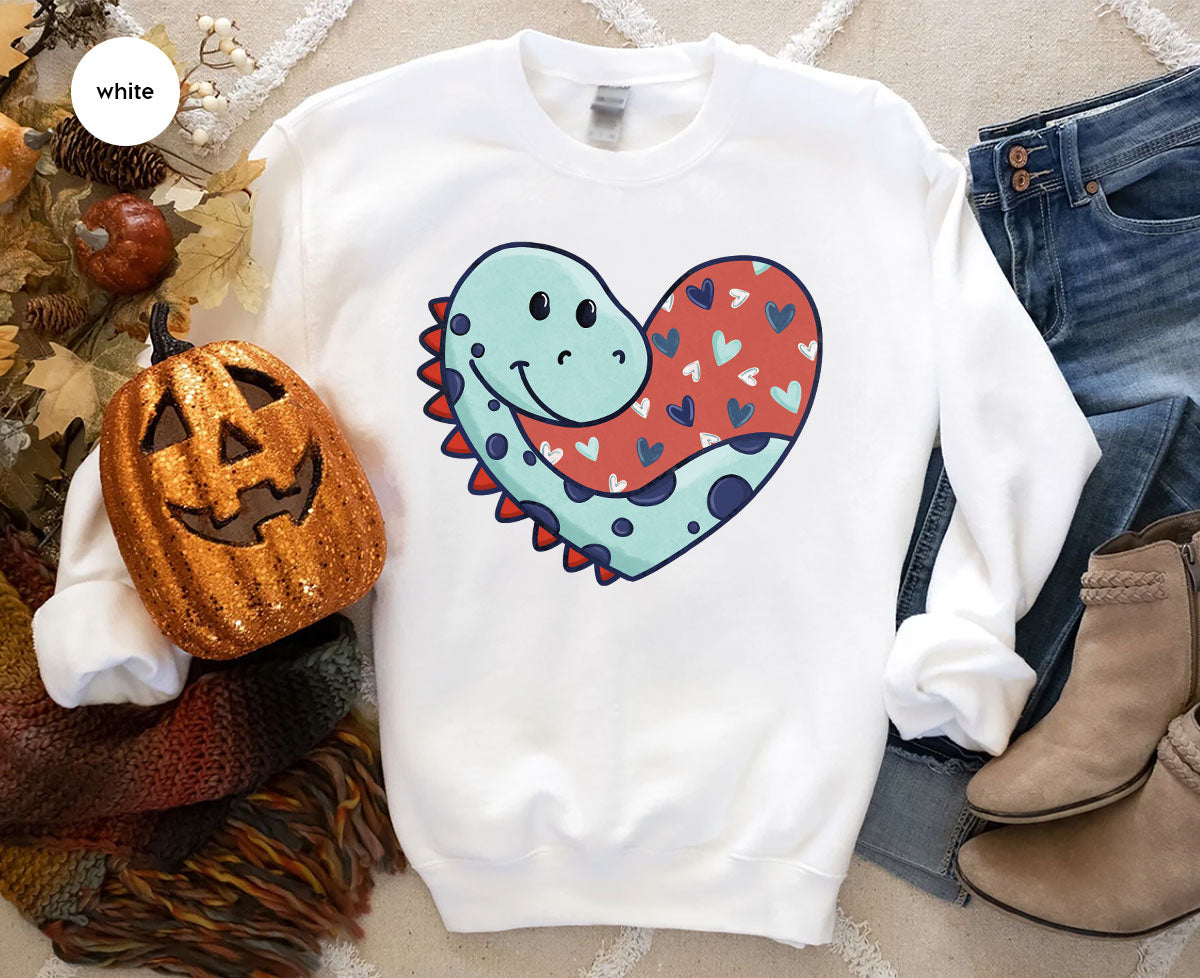 Valentine's Day Dino Shirt, Heart Of Dinosaur Shirt, Feb 14 Tee