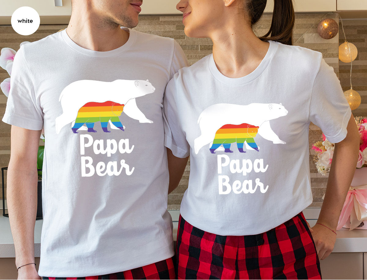 Papa Bear Shirt, Papa Bear T-Shirt, LGBT Shirt, Rainbow Bear Tee