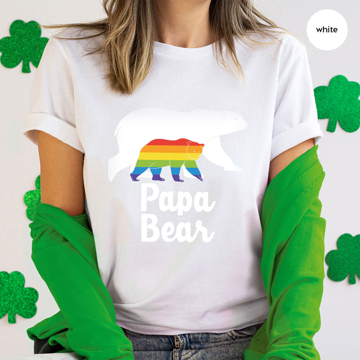Papa Bear Shirt, Papa Bear T-Shirt, LGBT Shirt, Rainbow Bear Tee