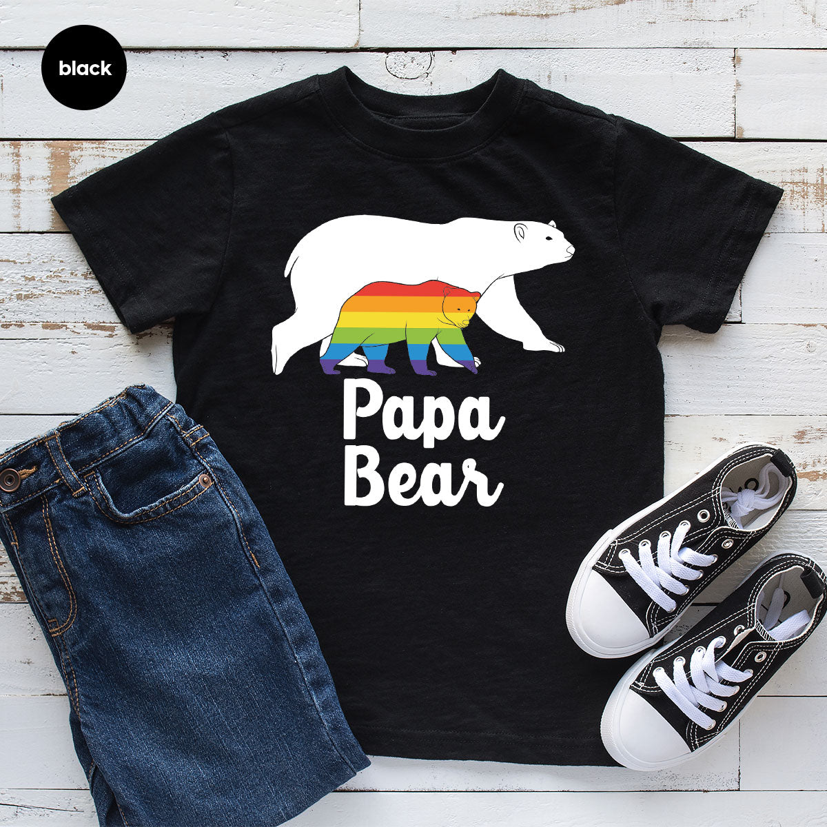 Papa Bear Shirt, Papa Bear T-Shirt, LGBT Shirt, Rainbow Bear Tee