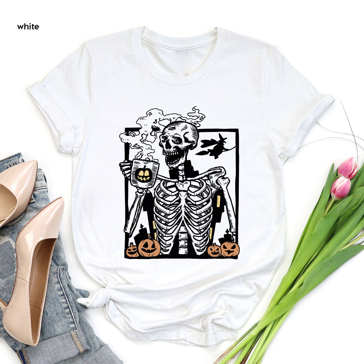 Halloween Skeleton Shirt, Creepy Halloween Tee, Funny Skeleton T-Shirt, Gift for Halloween