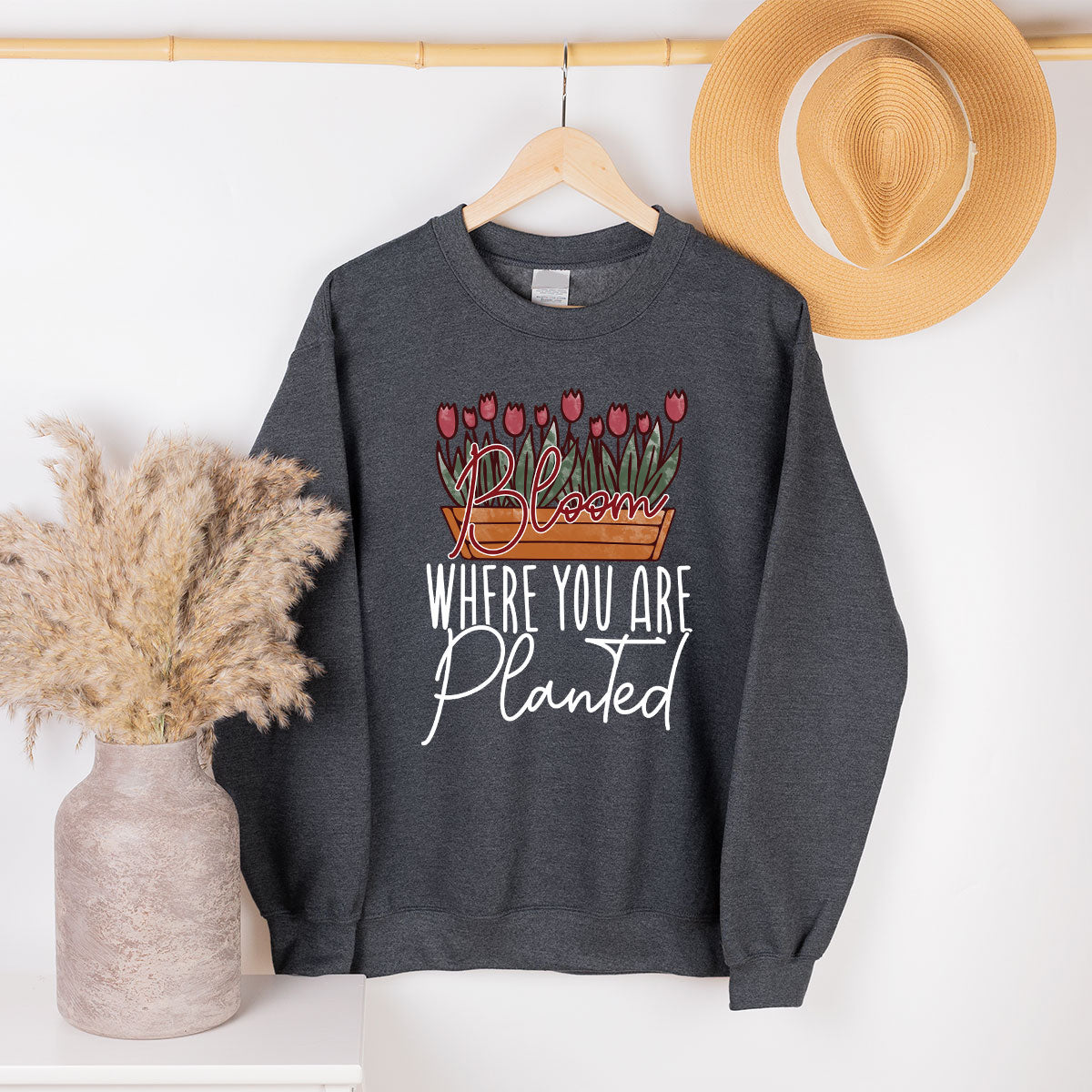 Garden Shirt, Plant Lover Gift, Inspirational Flower Shirt, Positive Shirts For Women, Bloom Where You Are Planted Shirt, Plant Crewneck Garden Shirt, Plant Lover Gift, Inspirational Flower Shirt