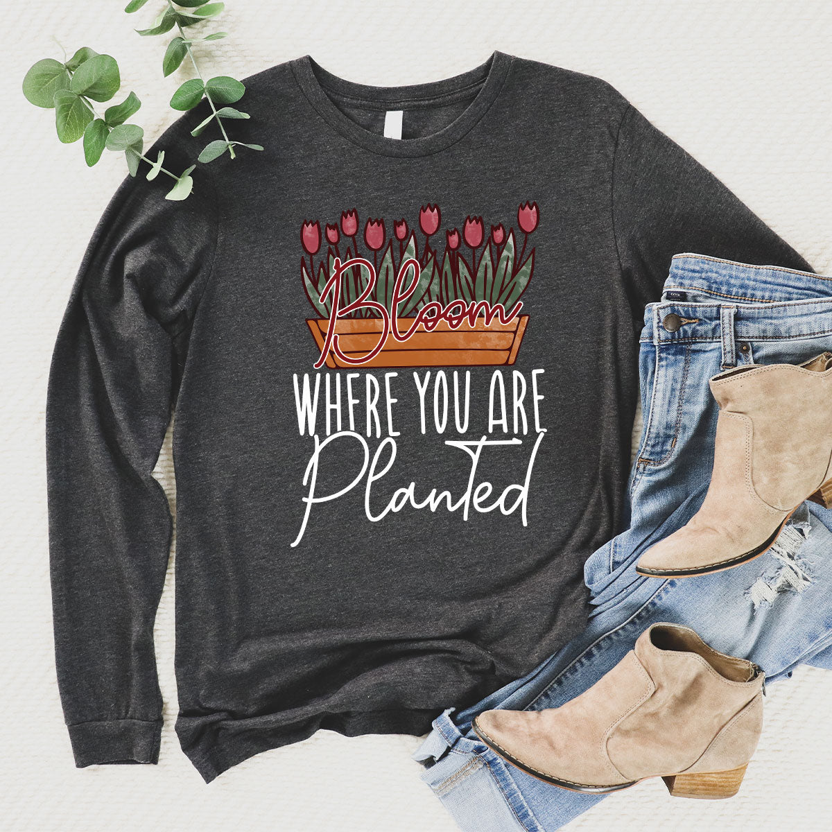 Garden Shirt, Plant Lover Gift, Inspirational Flower Shirt, Positive Shirts For Women, Bloom Where You Are Planted Shirt, Plant Crewneck Garden Shirt, Plant Lover Gift, Inspirational Flower Shirt