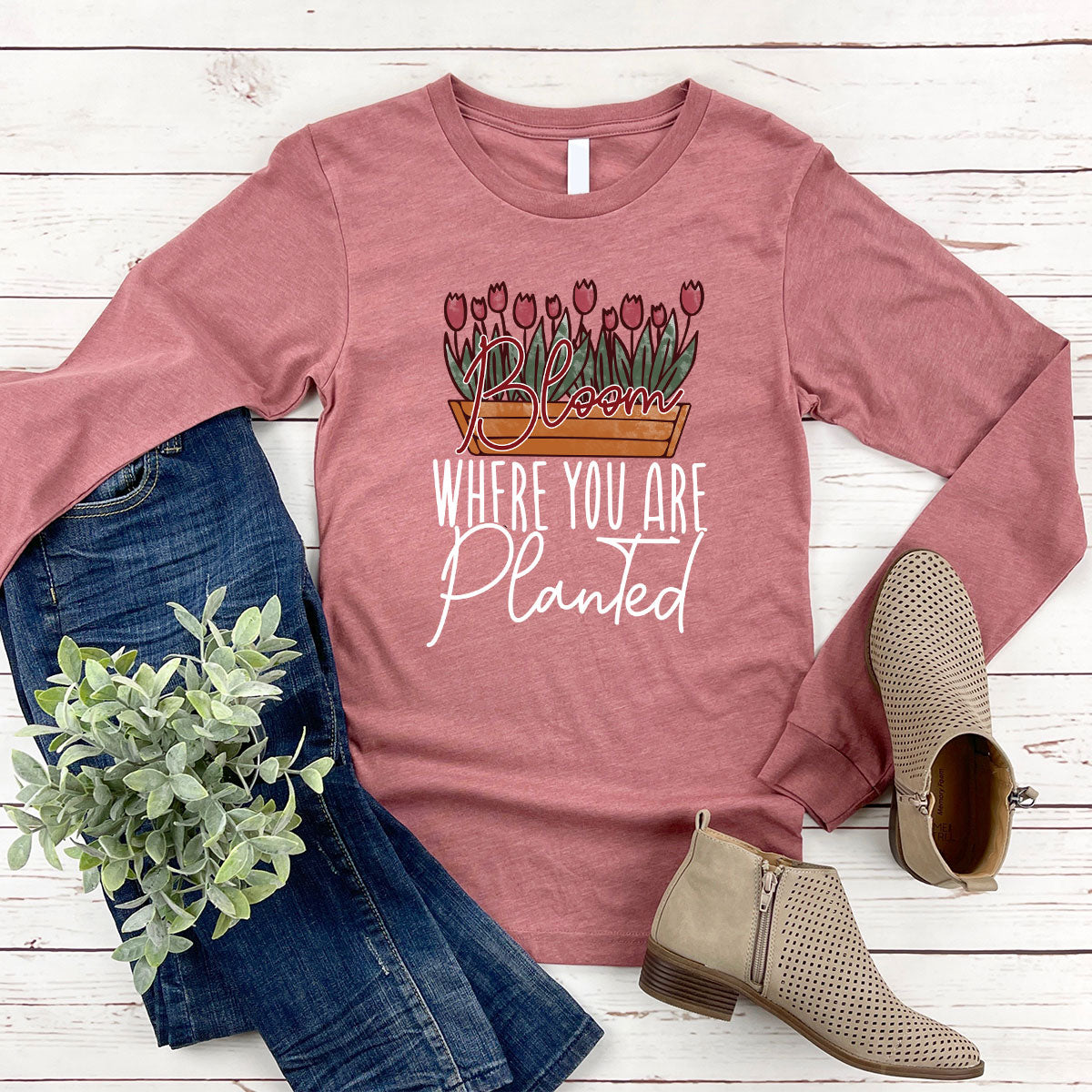 Garden Shirt, Plant Lover Gift, Inspirational Flower Shirt, Positive Shirts For Women, Bloom Where You Are Planted Shirt, Plant Crewneck Garden Shirt, Plant Lover Gift, Inspirational Flower Shirt