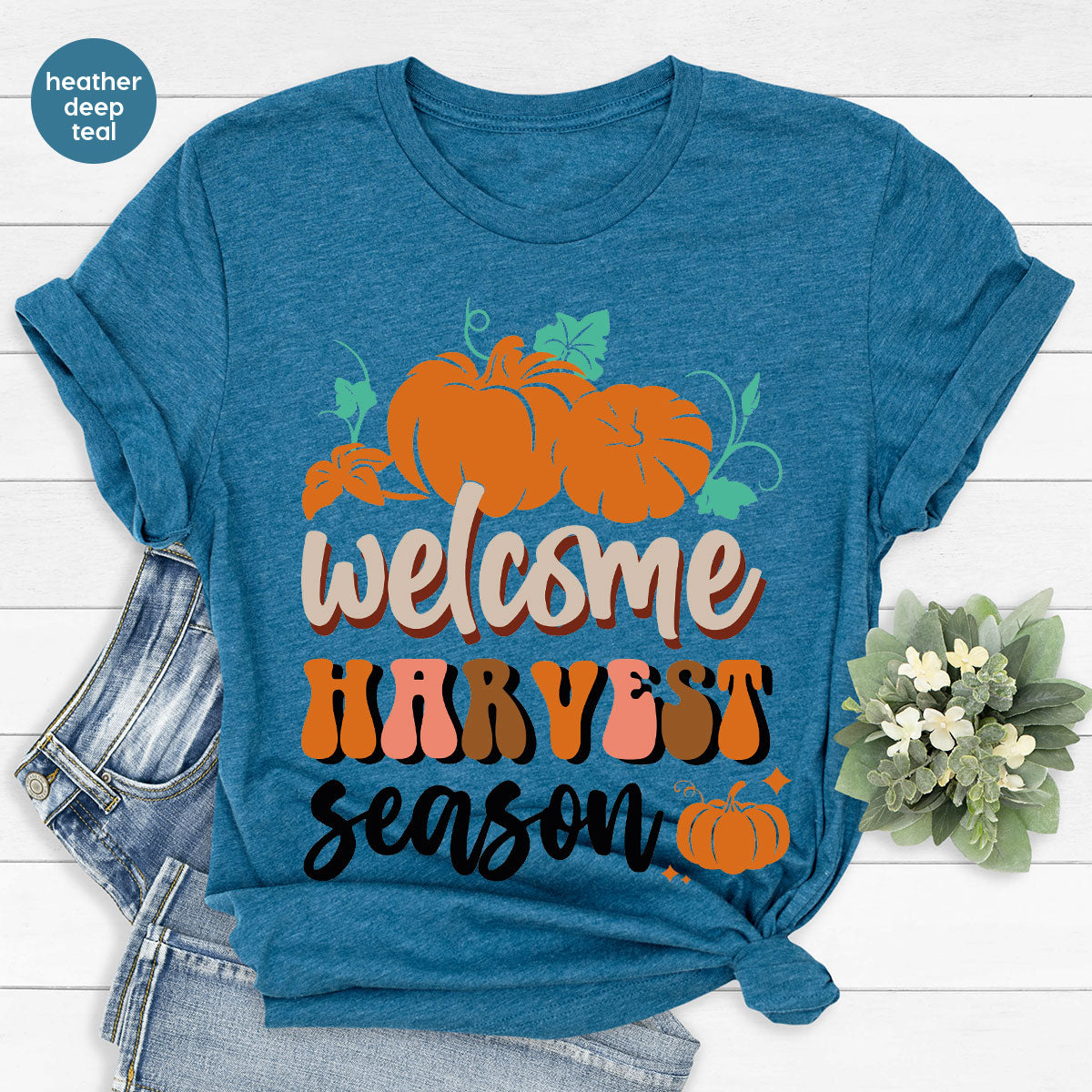 Pumpkin Harvest Season Shirt, 2022 Fall Pumpkin Season T-Shirt, Pumpkin Design Tee