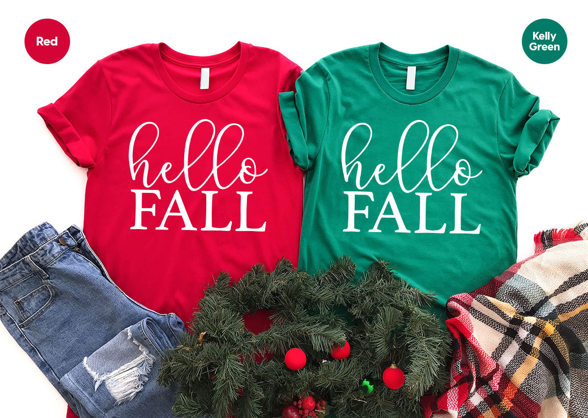 Hello Fall Shirt, Fall 2022 T-Shirt, Fall Tee, Men's Fall Shirt, Women's Fall Shirt