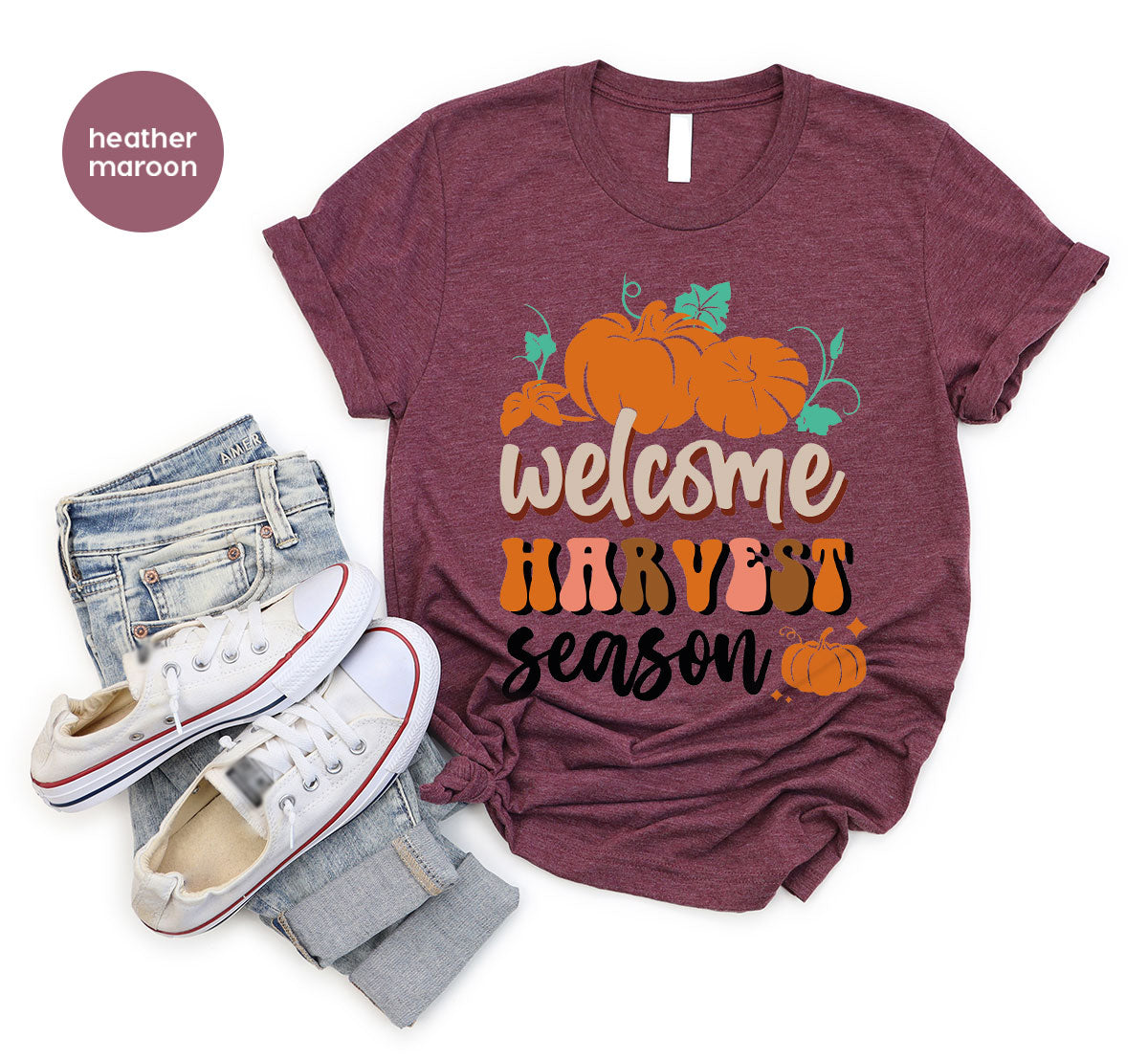 Pumpkin Harvest Season Shirt, 2022 Fall Pumpkin Season T-Shirt, Pumpkin Design Tee