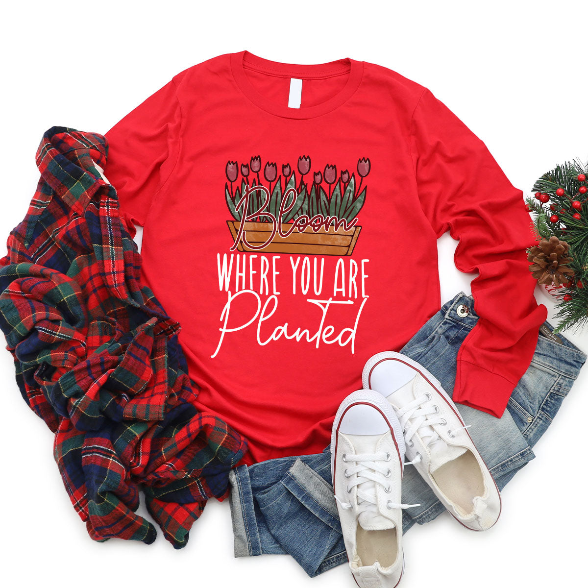 Garden Shirt, Plant Lover Gift, Inspirational Flower Shirt, Positive Shirts For Women, Bloom Where You Are Planted Shirt, Plant Crewneck Garden Shirt, Plant Lover Gift, Inspirational Flower Shirt