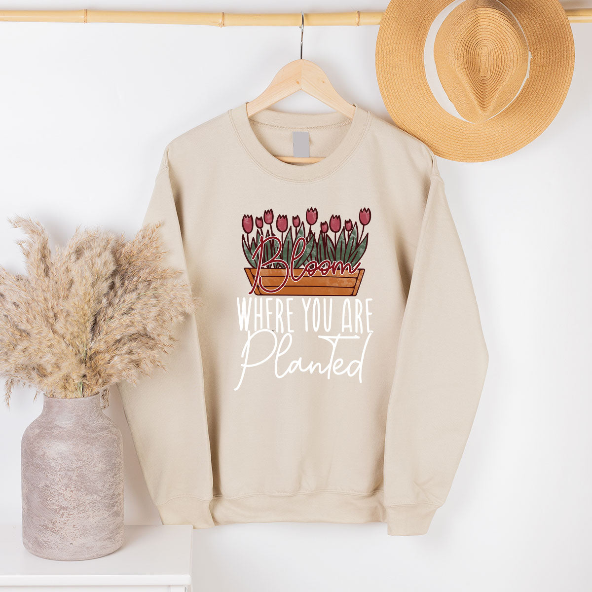 Garden Shirt, Plant Lover Gift, Inspirational Flower Shirt, Positive Shirts For Women, Bloom Where You Are Planted Shirt, Plant Crewneck Garden Shirt, Plant Lover Gift, Inspirational Flower Shirt