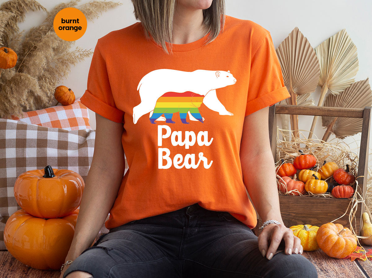 Papa Bear Shirt, Papa Bear T-Shirt, LGBT Shirt, Rainbow Bear Tee