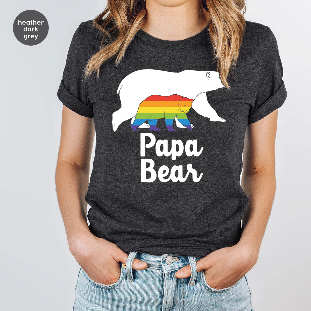Papa Bear Shirt, Papa Bear T-Shirt, LGBT Shirt, Rainbow Bear Tee
