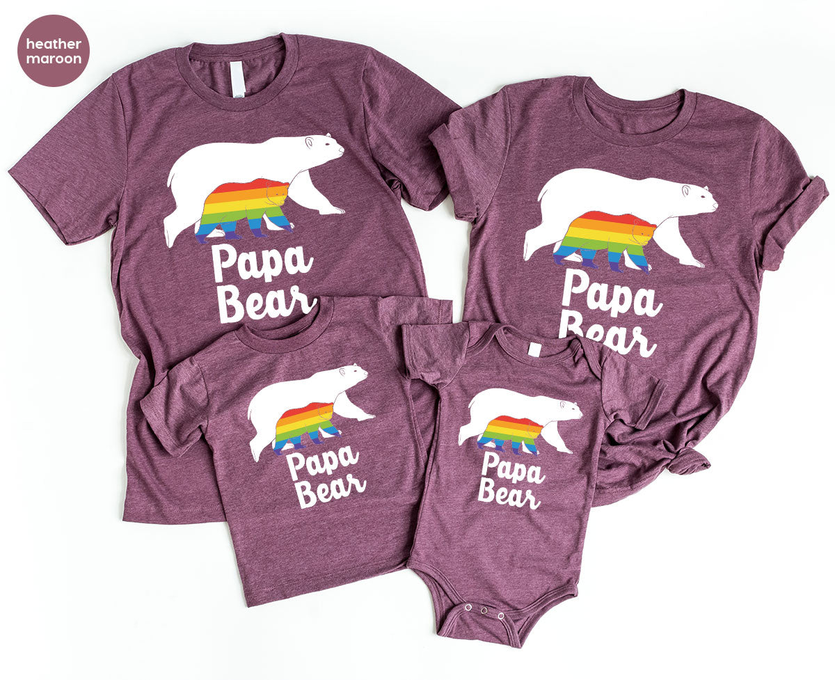 Papa Bear Shirt, Papa Bear T-Shirt, LGBT Shirt, Rainbow Bear Tee