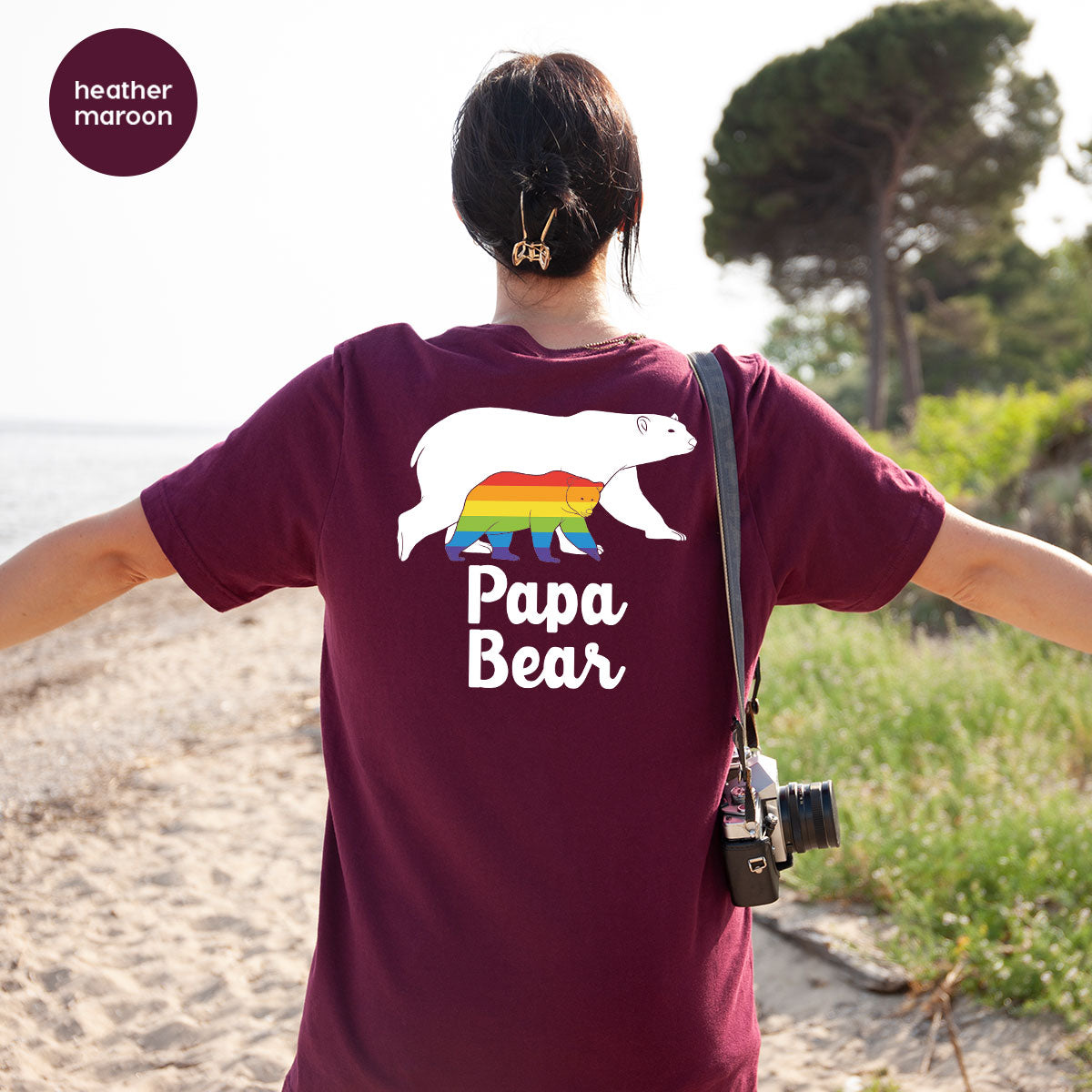 Papa Bear Shirt, Papa Bear T-Shirt, LGBT Shirt, Rainbow Bear Tee