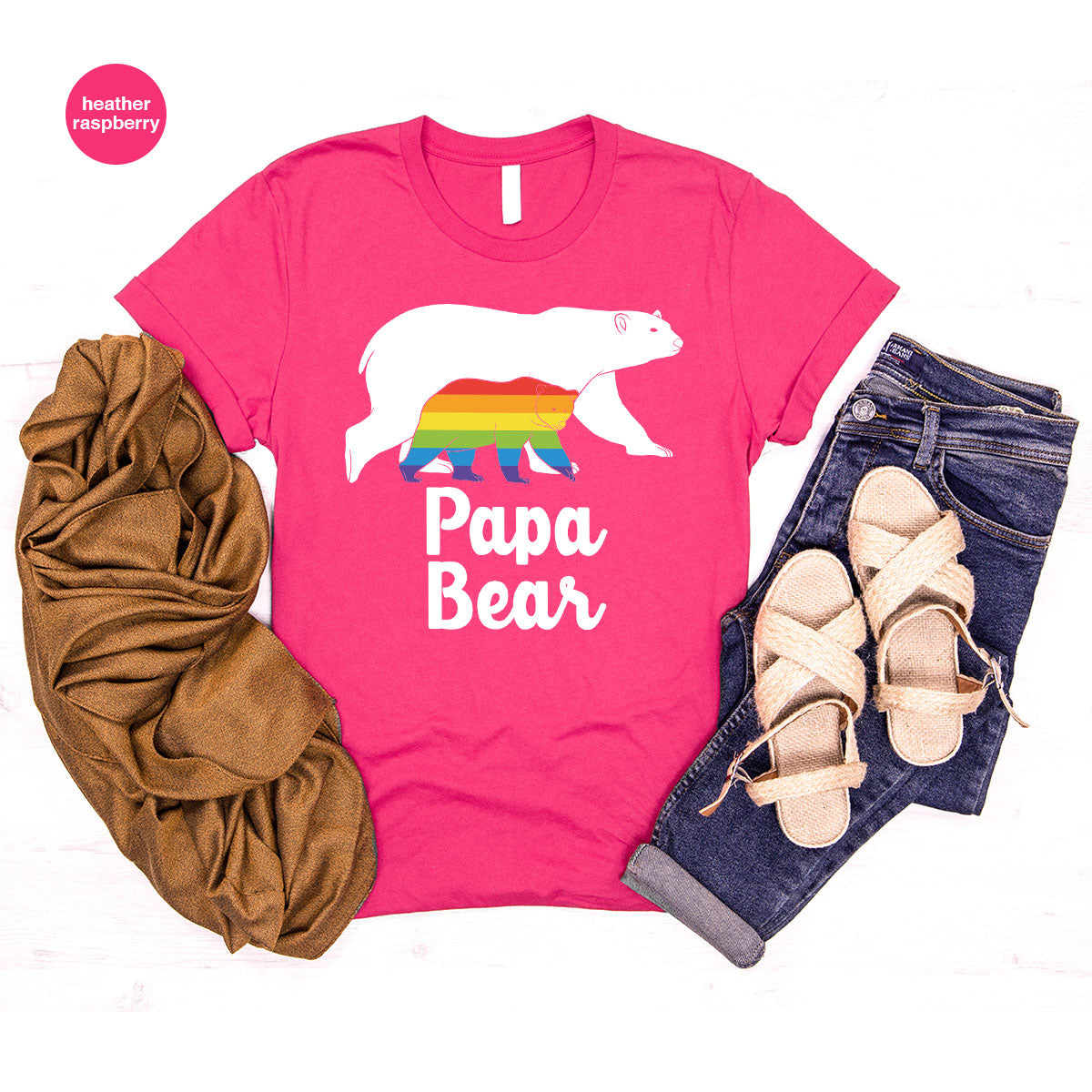 Papa Bear Shirt, Papa Bear T-Shirt, LGBT Shirt, Rainbow Bear Tee