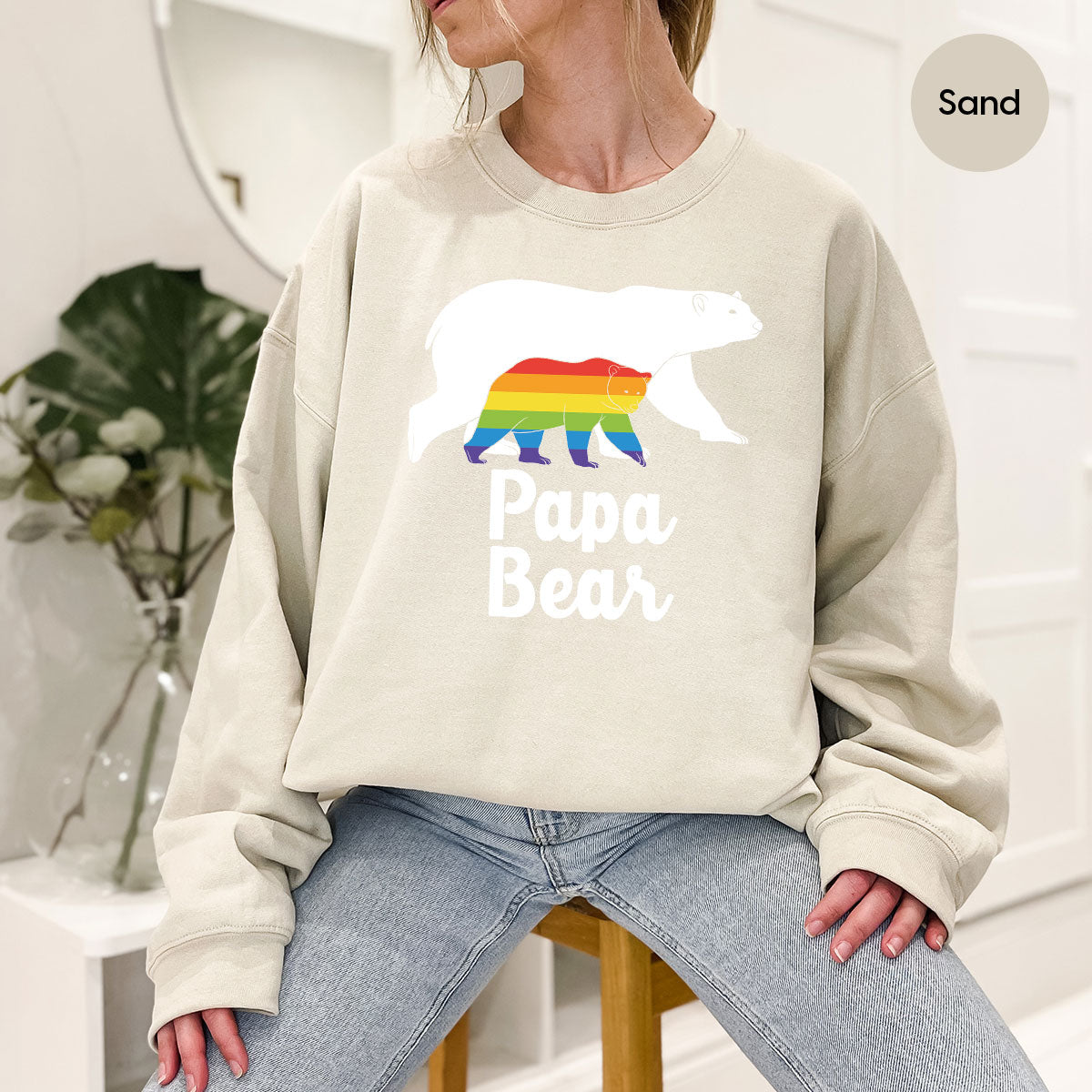 Papa Bear Shirt, Papa Bear T-Shirt, LGBT Shirt, Rainbow Bear Tee