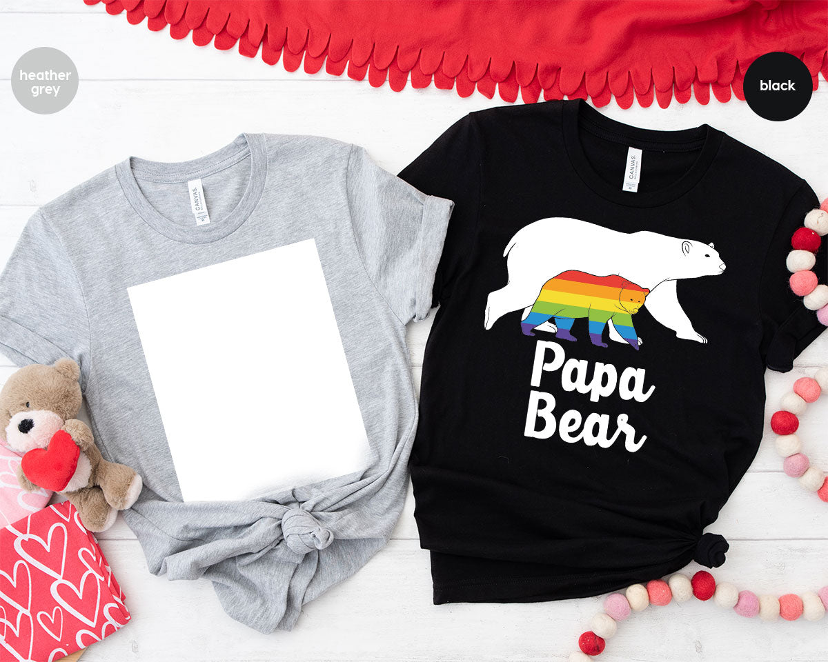 Papa Bear Shirt, Papa Bear T-Shirt, LGBT Shirt, Rainbow Bear Tee