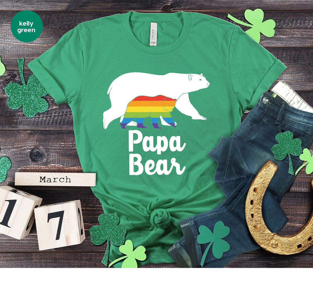 Papa Bear Shirt, Papa Bear T-Shirt, LGBT Shirt, Rainbow Bear Tee