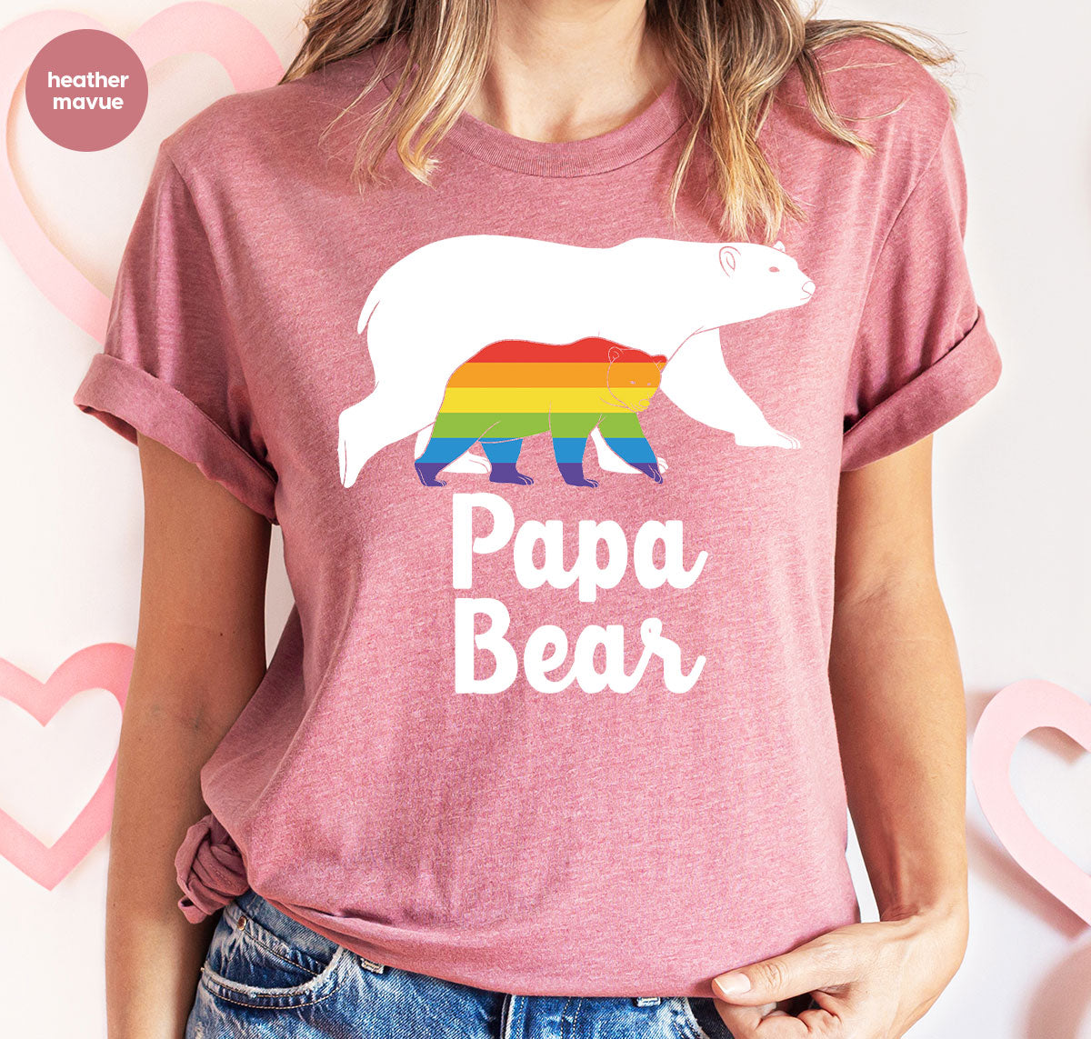 Papa Bear Shirt, Papa Bear T-Shirt, LGBT Shirt, Rainbow Bear Tee